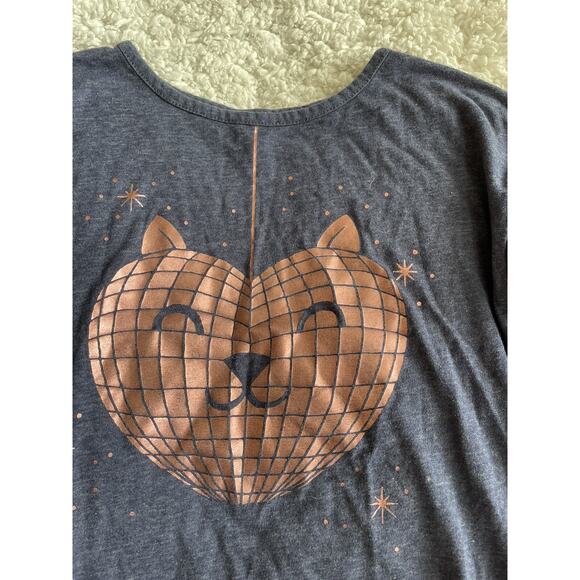 Tucker & Tate girls sz. 8 blue shimmer gold cat design tee. Cute, fun - Picture 2 of 6